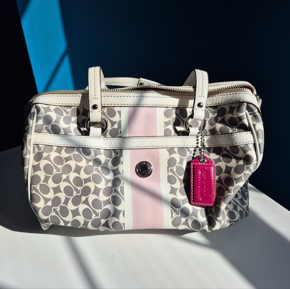 Coach gray and pink purse